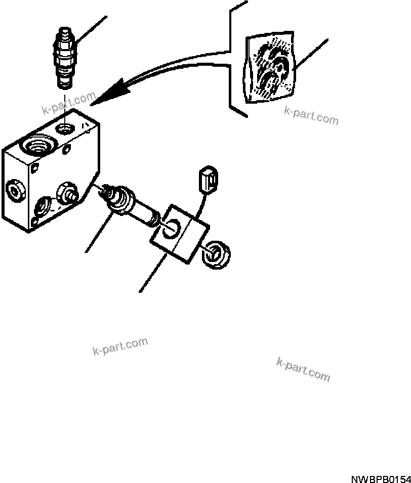 Komatsu parts book diagram for WB156-5 BACKHOE LOADER S/N A63001-UP: H6970-01A1 HAMMER SOLENOID VALVE