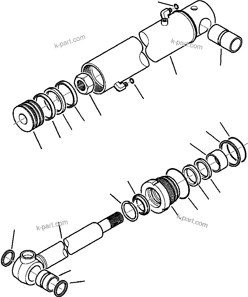 Komatsu parts book diagram for WB156-5 BACKHOE LOADER S/N A63001-UP: H7205-01A0 CYLINDER ASSEMBLY BACKHOE - BUCKET