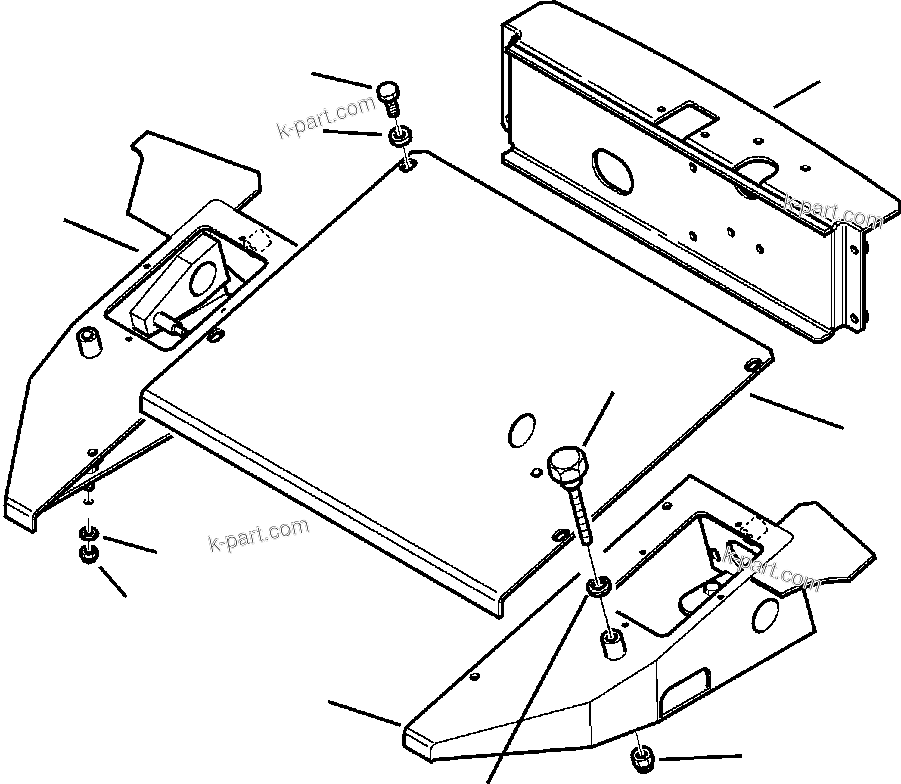Komatsu parts book diagram for WB156-5 BACKHOE LOADER S/N A63001-UP: K5114-01A0 CAB WITHOUT AIR CONDITIONING REAR FLOOR BOARD