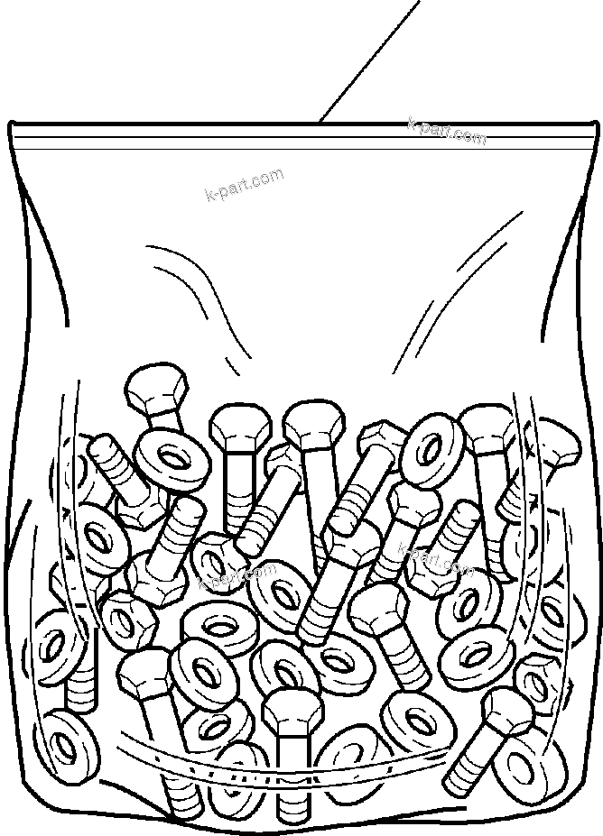 Komatsu parts book diagram for WB156-5 BACKHOE LOADER S/N A63001-UP: K5019-01A1 CAB WITH AIR CONDITIONING CONNECTIONS AT ENGINE - BAG HARDWARE