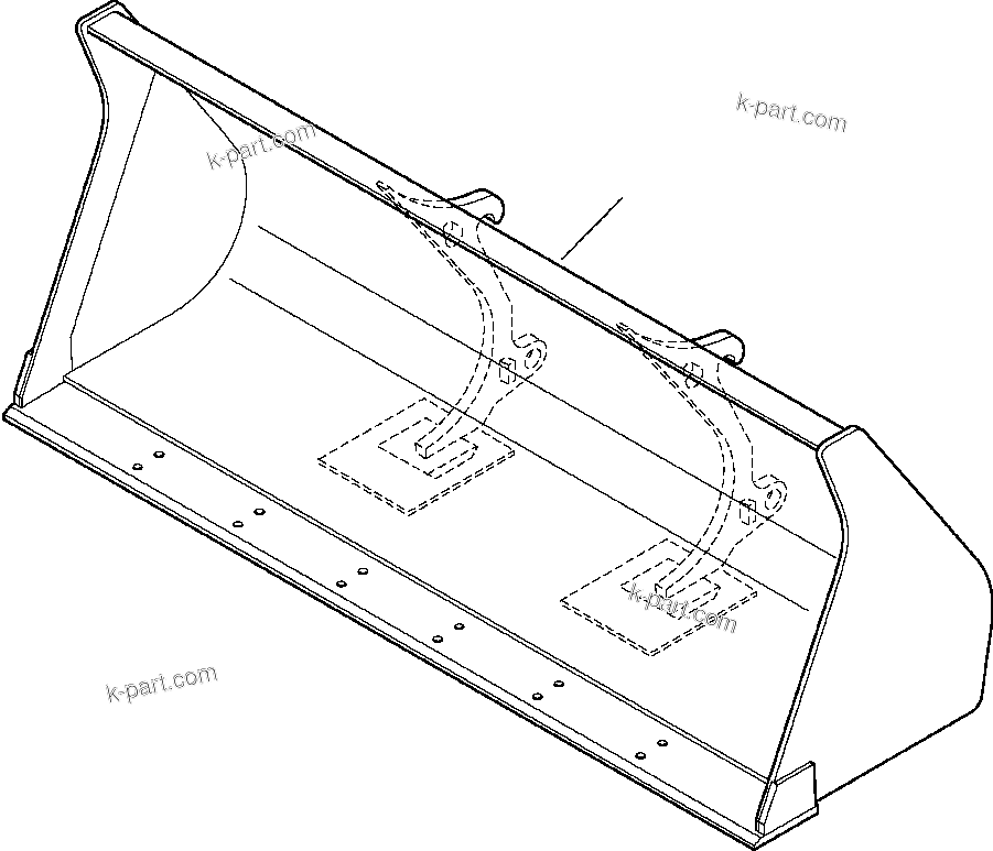 Komatsu parts book diagram for WB156-5 BACKHOE LOADER S/N A63001-UP: T1060-01A0 BUCKET - GENERAL PURPOSE FOR JRB QUICK COUPLER