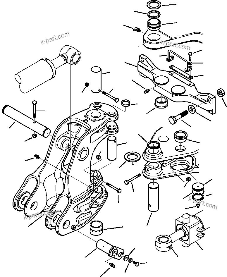 Komatsu parts book diagram for WB156-5 BACKHOE LOADER S/N A63001-UP: T2000-01A0 BACKHOE SWING