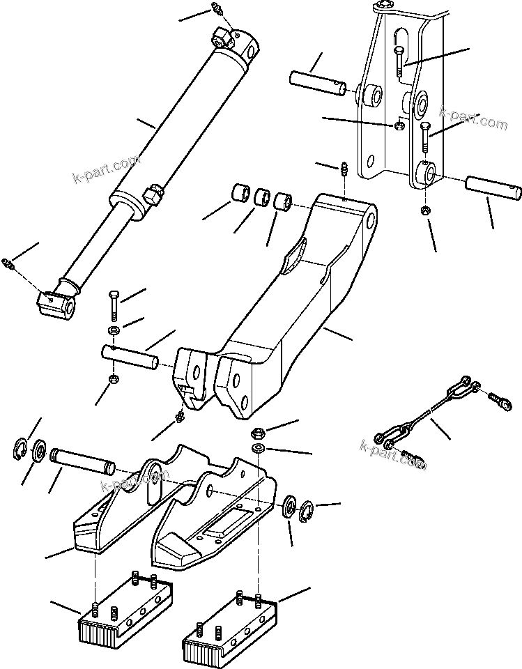 Komatsu parts book diagram for WB156-5 BACKHOE LOADER S/N A63001-UP: T2025-01A1 BACKHOE OUTRIGGERS