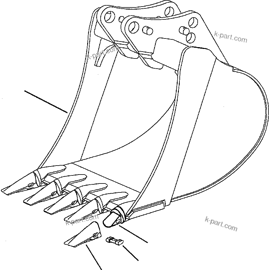 Komatsu parts book diagram for WB156-5 BACKHOE LOADER S/N A63001-UP: T2035-01A3 BACKHOE BUCKET 30 INCH