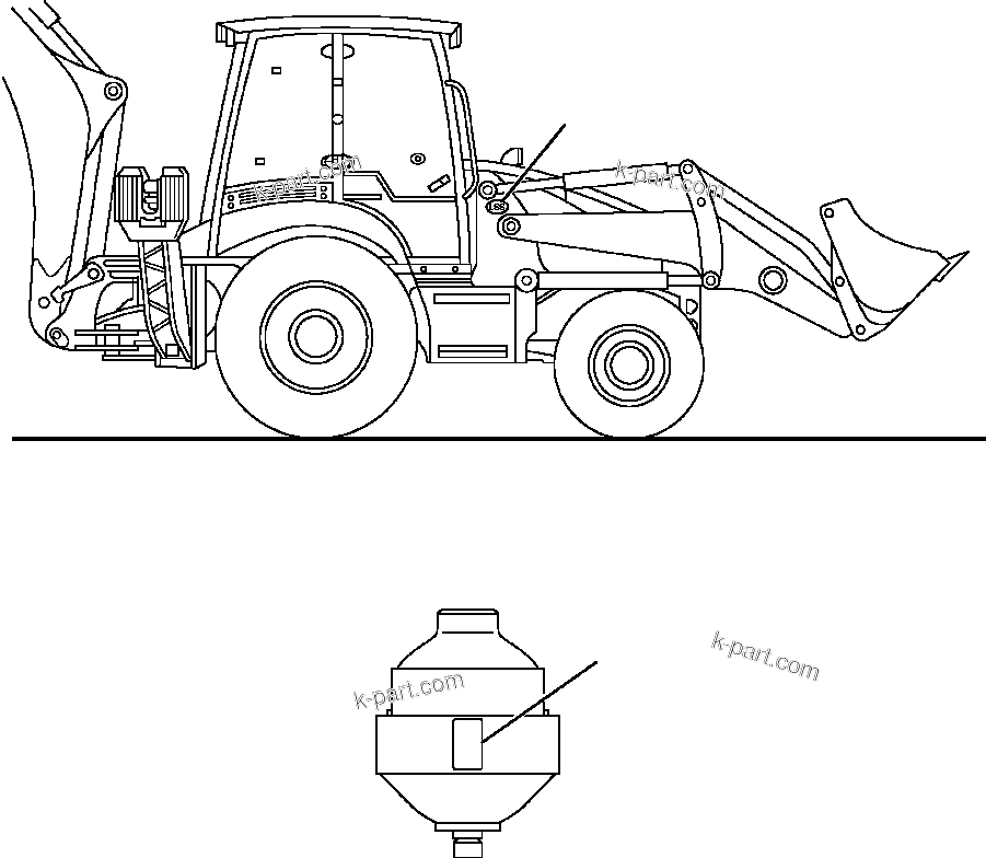Komatsu parts book diagram for WB156-5 BACKHOE LOADER S/N A63001-UP: U9002-01A0 DECALS RIDE CONTROL