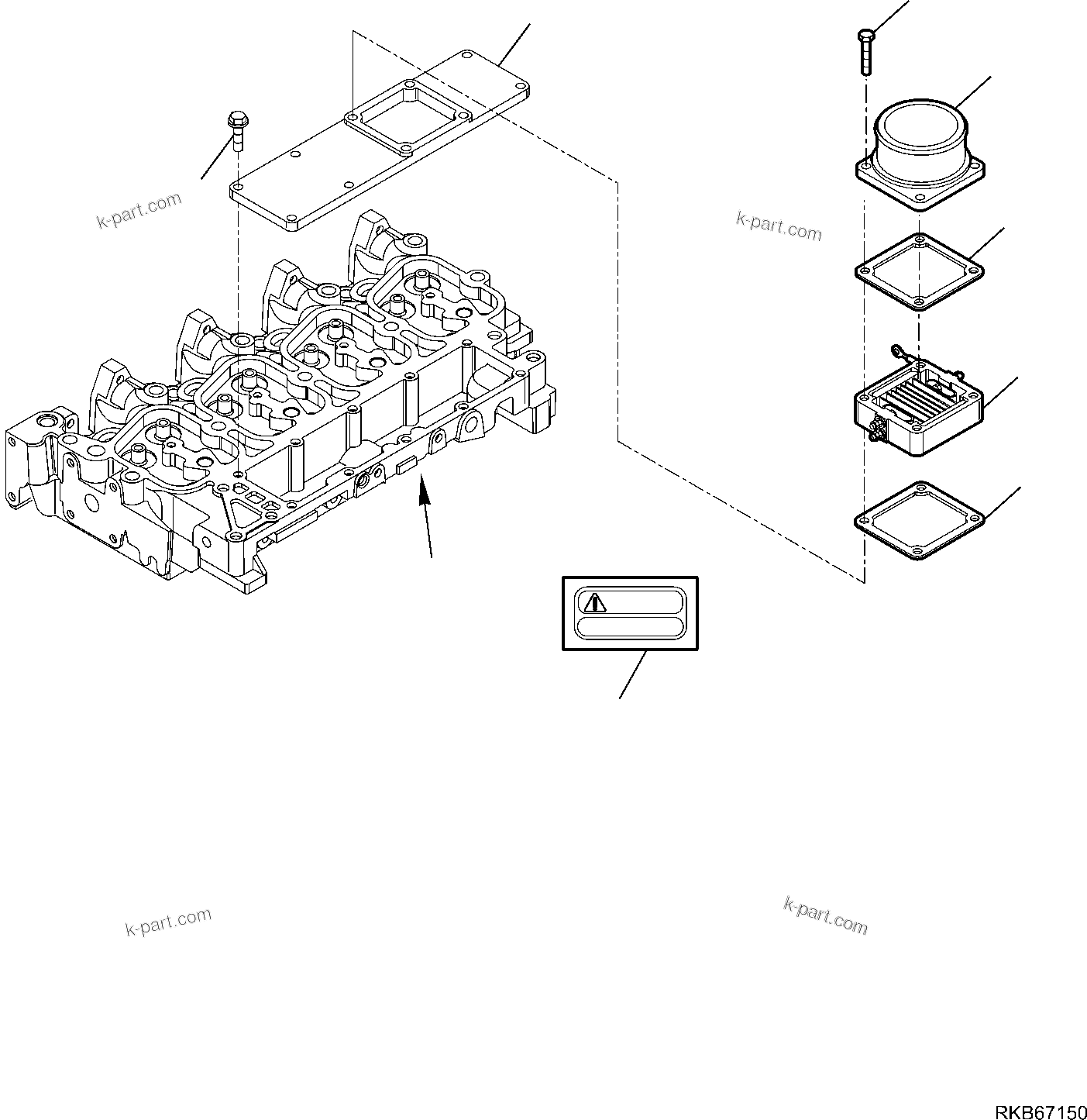 Komatsu parts book diagram for WB93S-5E0 S/N F20466- UP: AIR INTAKE MANIFOLD