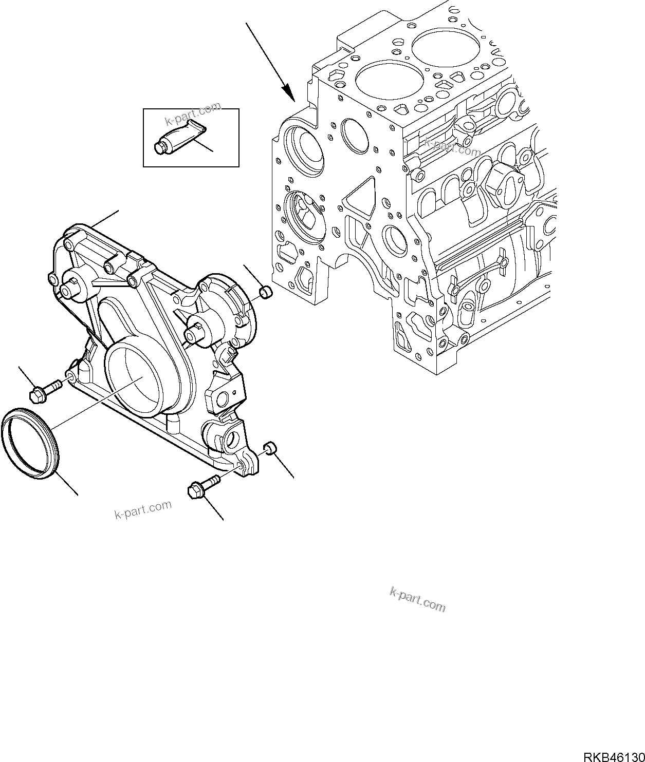 Komatsu parts book diagram for WB93S-5E0 S/N F20466- UP: FRONT COVER