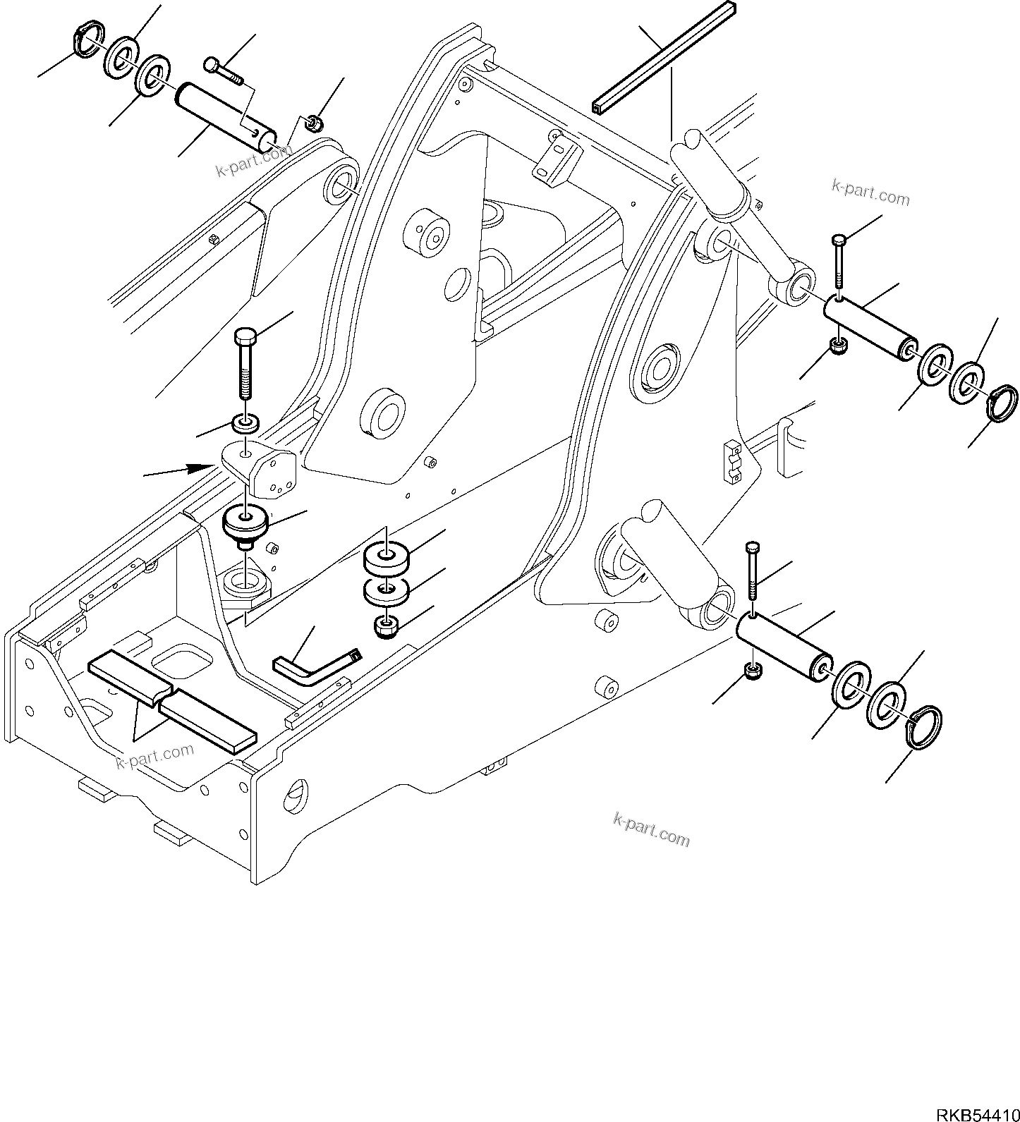Komatsu parts book diagram for WB93S-5E0 S/N F20466- UP: FRAME EQUIPMENT