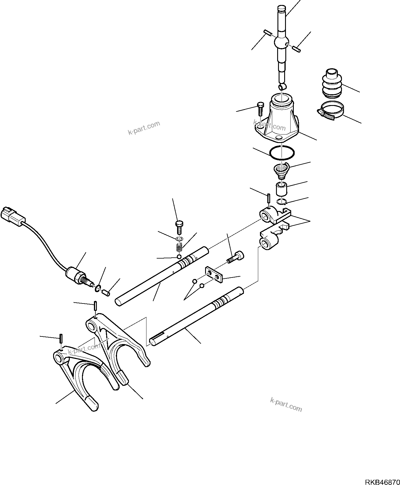 Komatsu parts book diagram for WB93S-5E0 S/N F20466- UP: TRANSMISSION (8/11)