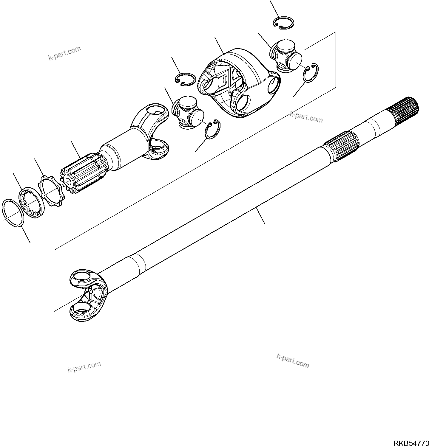 Komatsu parts book diagram for WB93S-5E0 S/N F20466- UP: REAR AXLE (5/10)