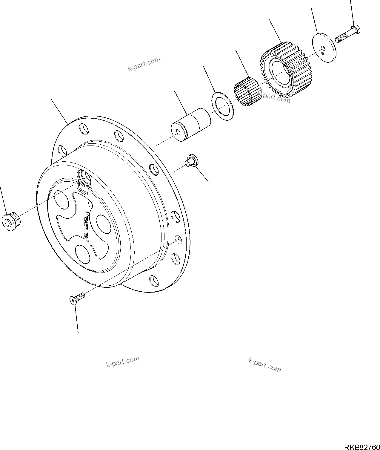 Komatsu parts book diagram for WB93S-5E0 S/N F20466- UP: REAR AXLE (10/10)