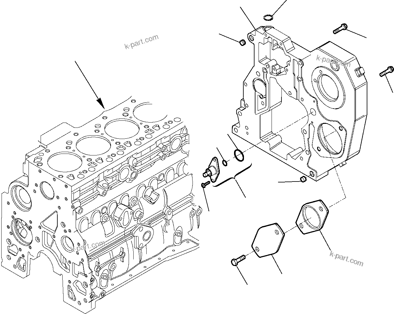 Komatsu parts book diagram for WB97S-5 S/N F00003-Up: GEAR HOUSING