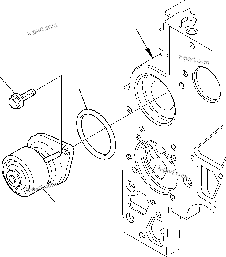 Komatsu parts book diagram for WB97S-5 S/N F00003-Up: WATER PUMP