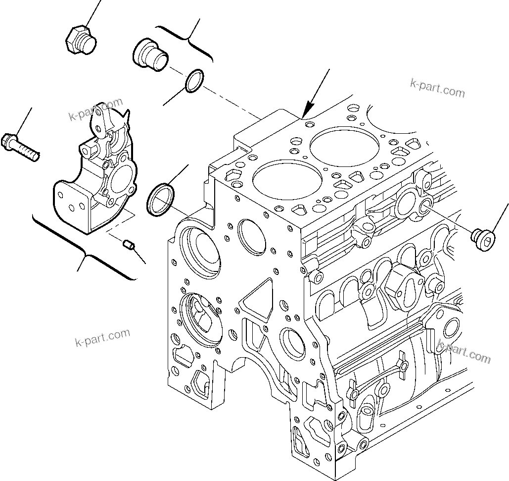 Komatsu parts book diagram for WB97S-5 S/N F00003-Up: COOLING WATER SYSTEM