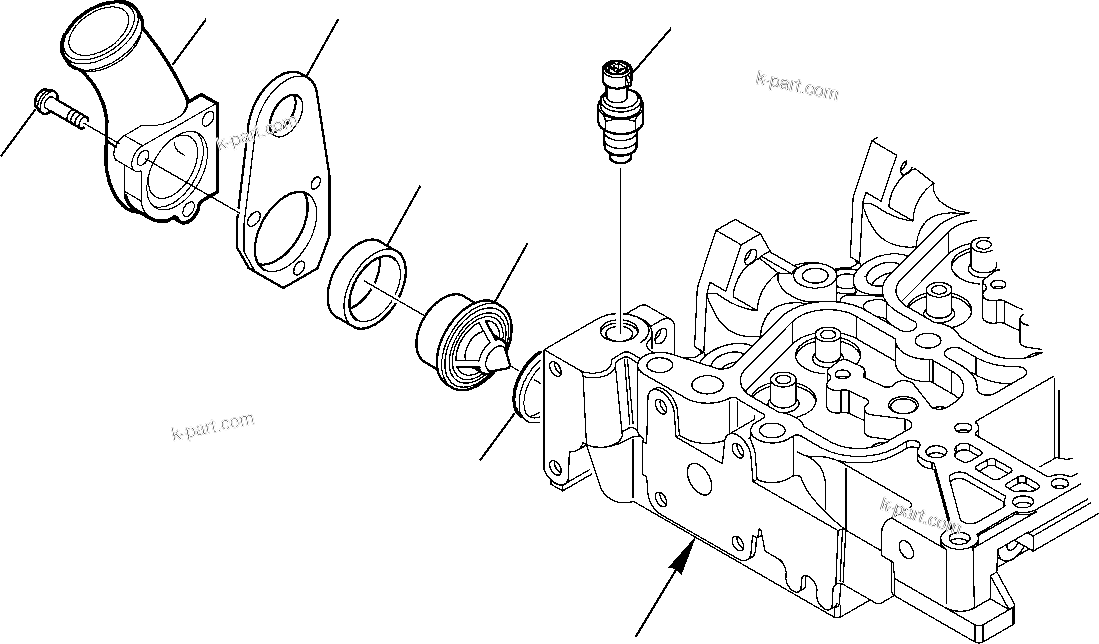 Komatsu parts book diagram for WB97S-5 S/N F00003-Up: TEMPERATURE REGULATOR