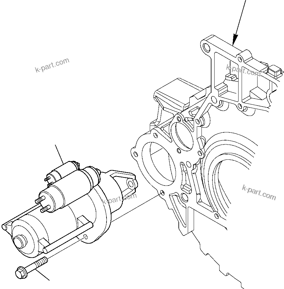 Komatsu parts book diagram for WB97S-5 S/N F00003-Up: STARTER MOTOR (1/2)