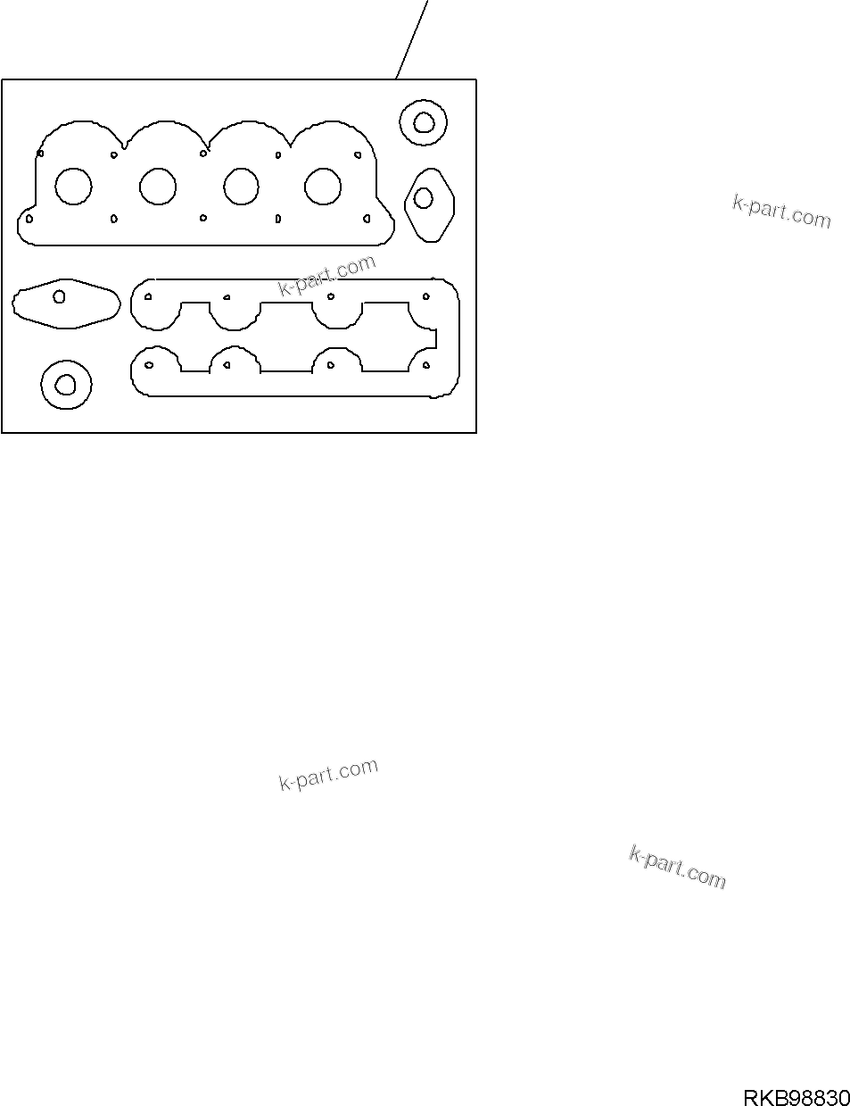 Komatsu parts book diagram for WB97S-5 S/N F00003-Up: GASKET SET