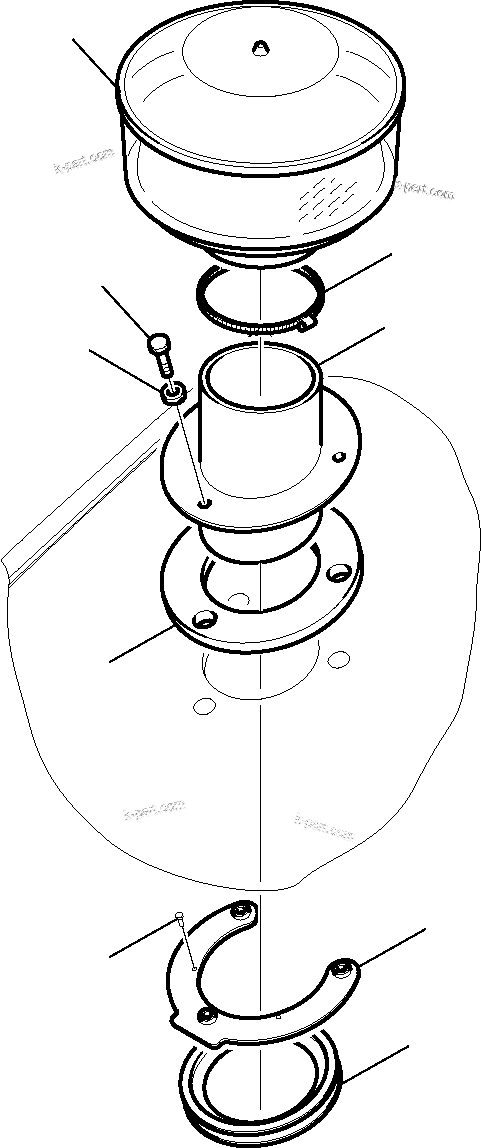 Komatsu parts book diagram for WB97S-5 S/N F00003-Up: PREFILTER