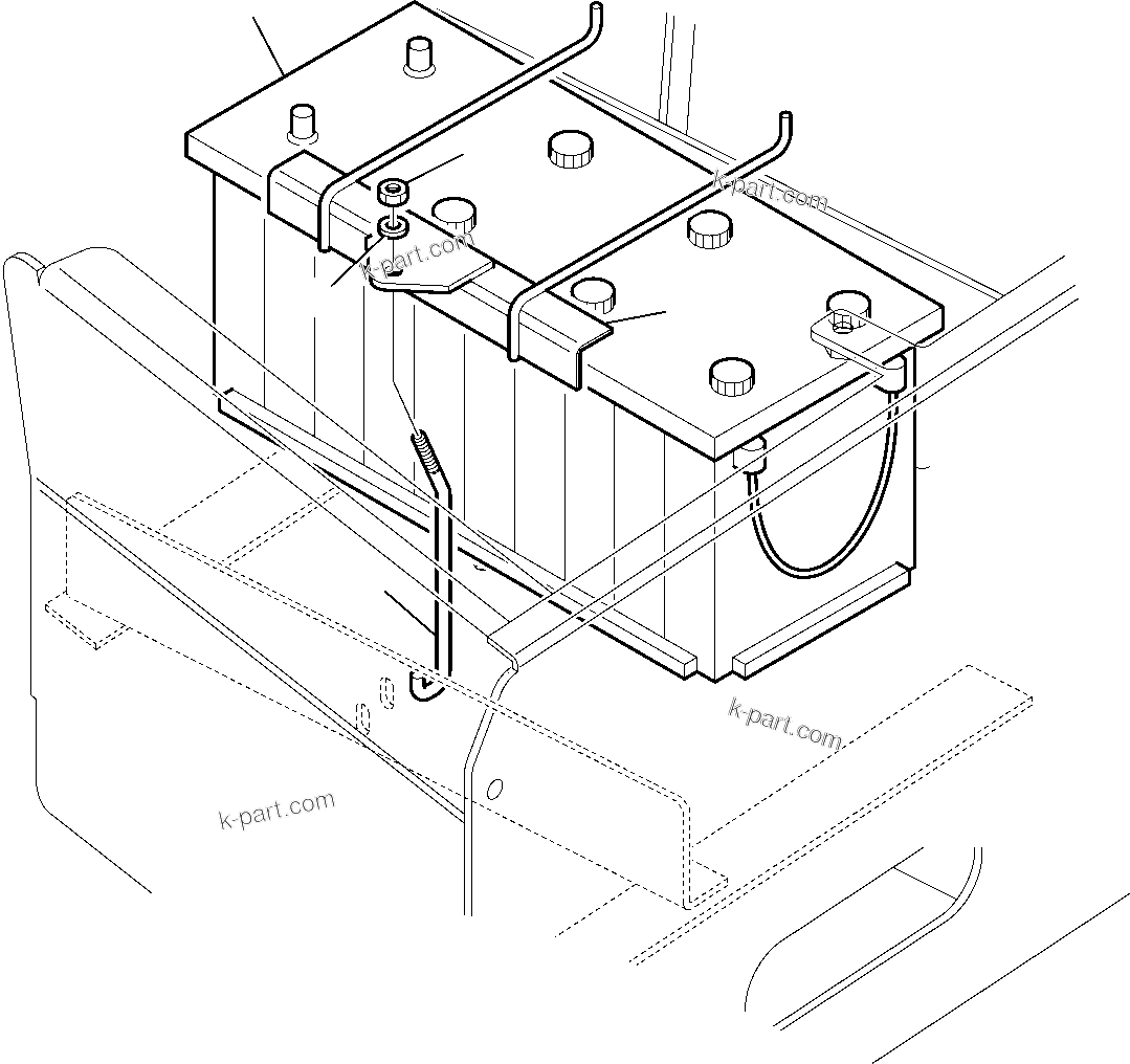 Komatsu parts book diagram for WB97S-5 S/N F00003-Up: BATTERY (185 AH)