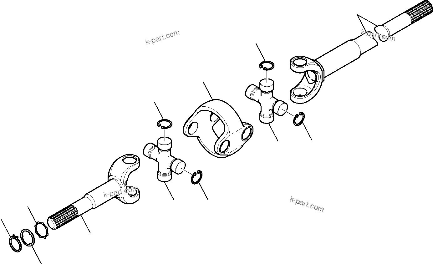 Komatsu parts book diagram for WB97S-5 S/N F00003-Up: FRONT AXLE (5/7)