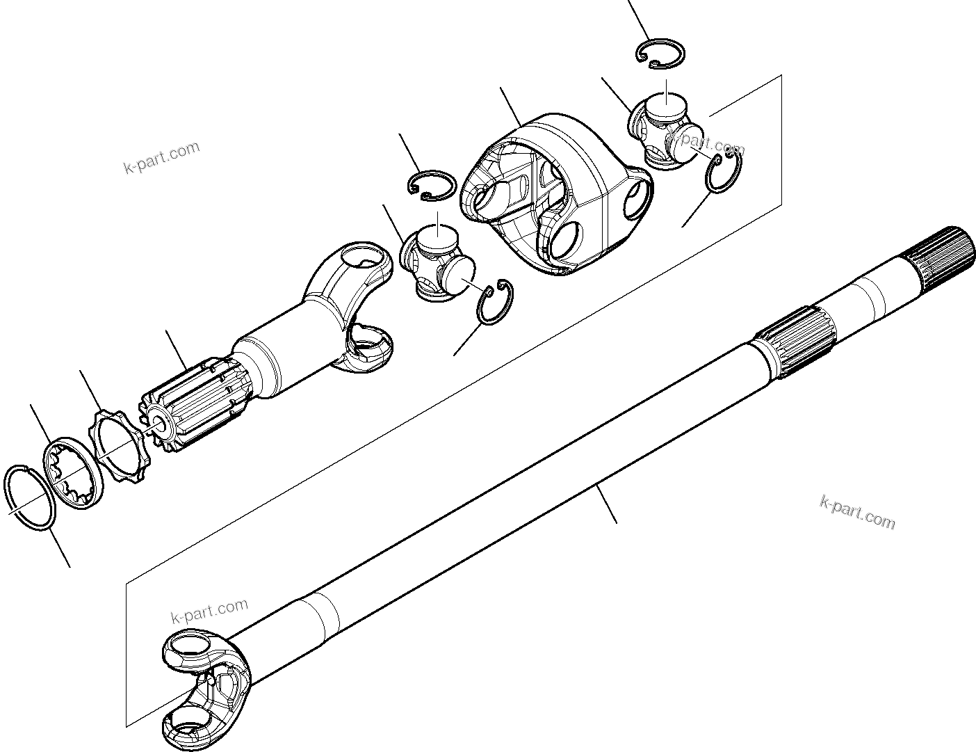 Komatsu parts book diagram for WB97S-5 S/N F00003-Up: REAR AXLE (5/10)