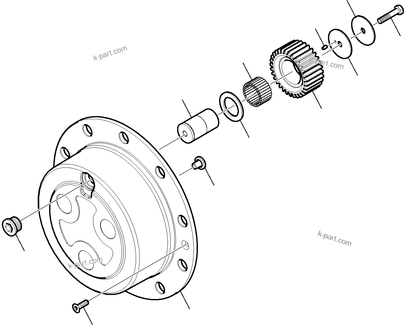 Komatsu parts book diagram for WB97S-5 S/N F00003-Up: REAR AXLE (10/10)