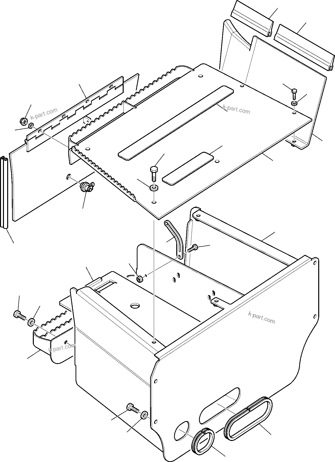 Komatsu parts book diagram for WB97S-5 S/N F00003-Up: BATTERY HOUSING