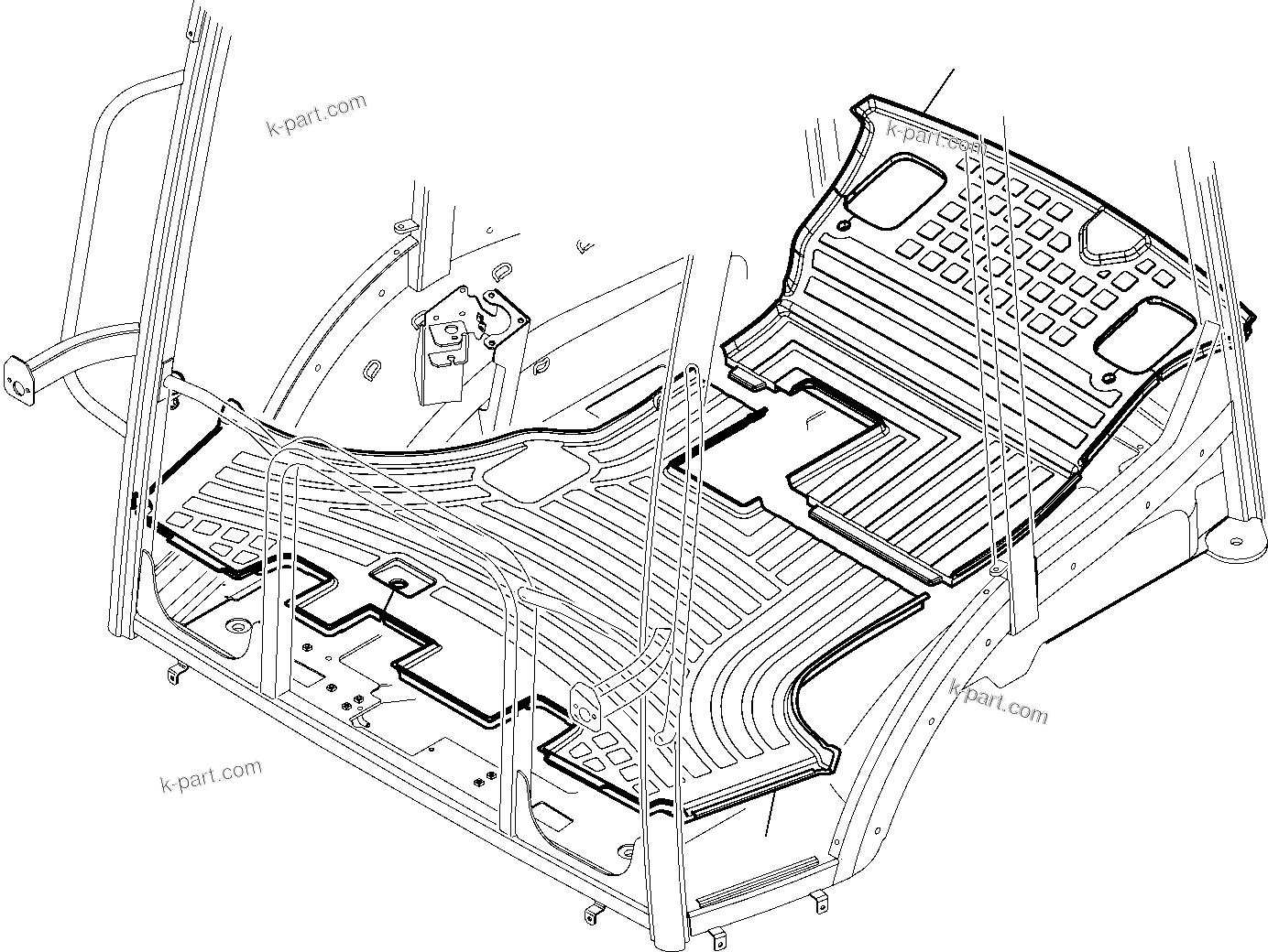 Komatsu parts book diagram for WB97S-5 S/N F00003-Up: CAB (7/17)