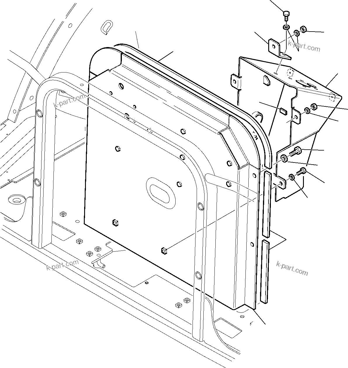 Komatsu parts book diagram for WB97S-5 S/N F00003-Up: CAB (16/17)