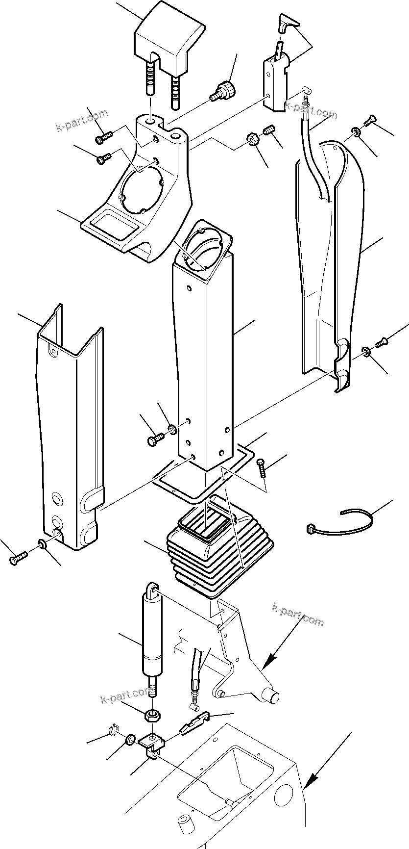 Komatsu parts book diagram for WB97S-5 S/N F00003-Up: BACKHOE PPC SUPPORT GROUP