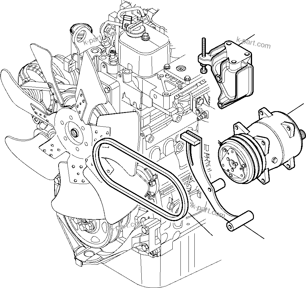 Komatsu parts book diagram for WB97S-5 S/N F00003-Up: AIR CONDITIONING SYSTEM (1/5)