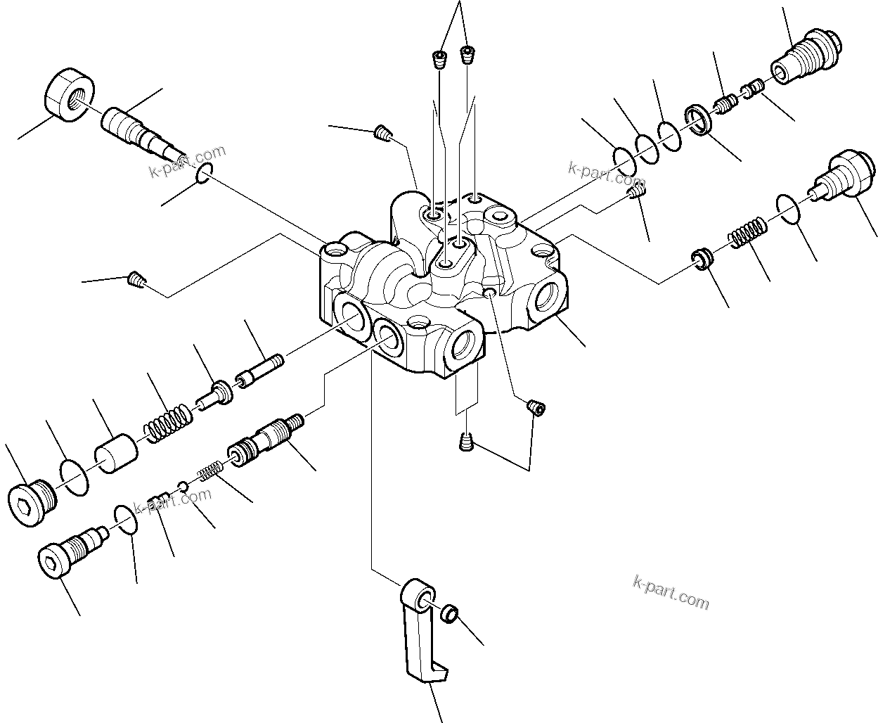 Komatsu parts book diagram for WB97S-5 S/N F00003-Up: HYDRAULIC PUMP (3/4)