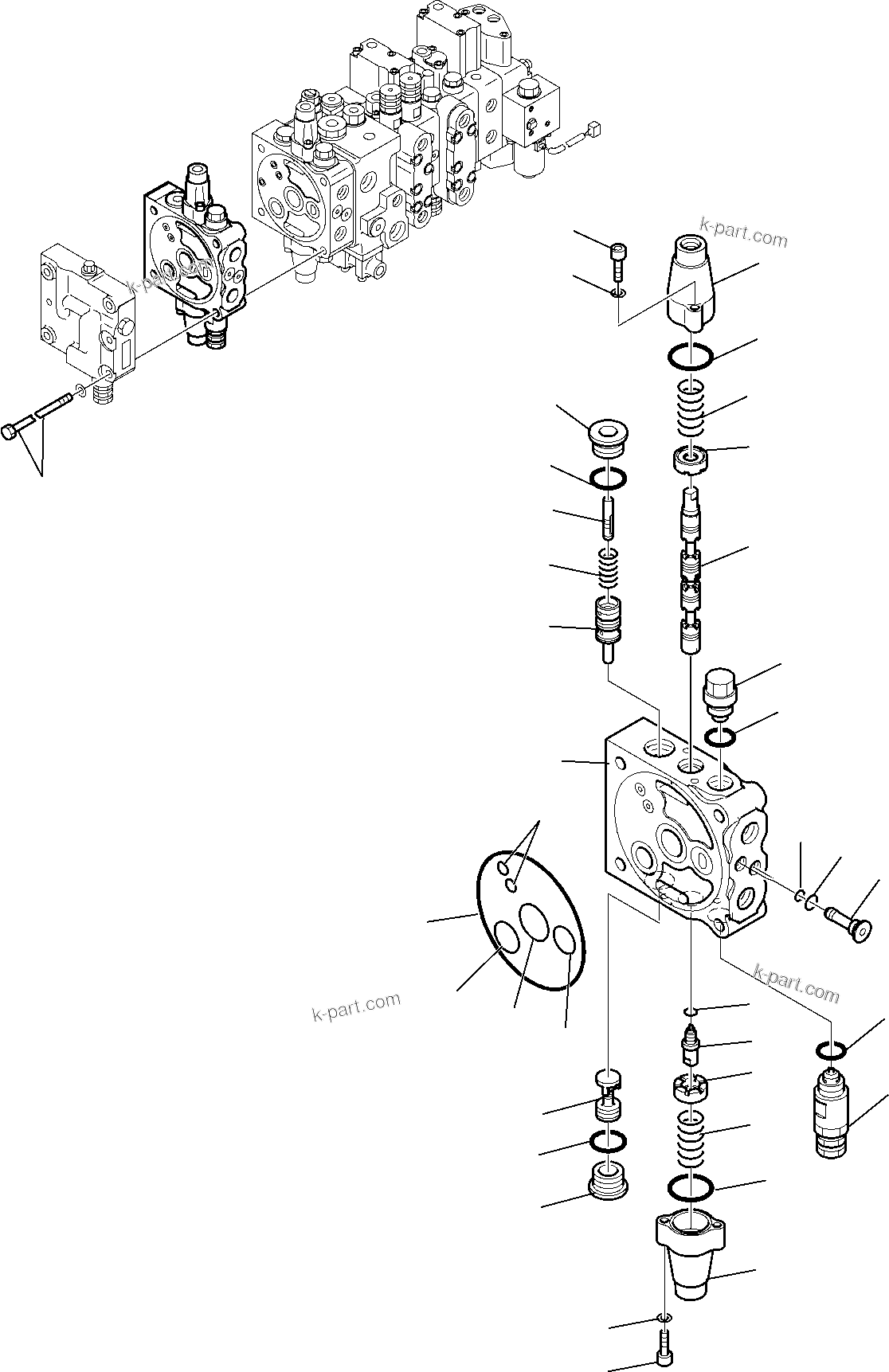 Komatsu parts book diagram for WB97S-5 S/N F00003-Up: SPOOL HAMMER