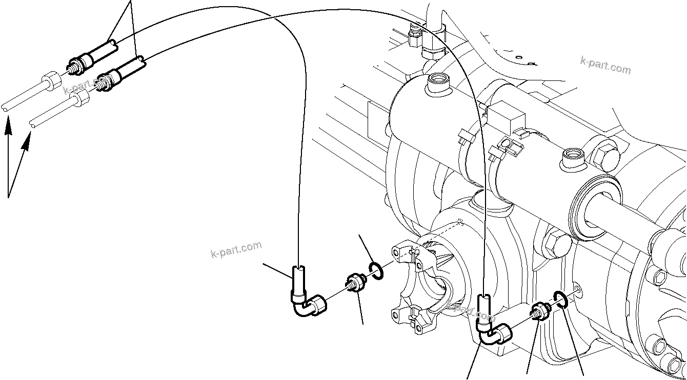 Komatsu parts book diagram for WB97S-5 S/N F00003-Up: HYDRAULIC PIPING (BRAKE LINE)