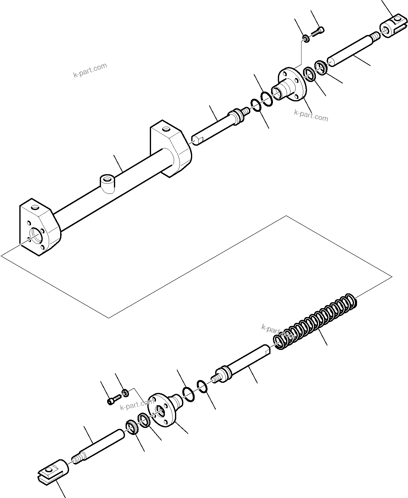 Komatsu parts book diagram for WB97S-5 S/N F00003-Up: HYDRAULIC FAST COUPLING CYLINDER