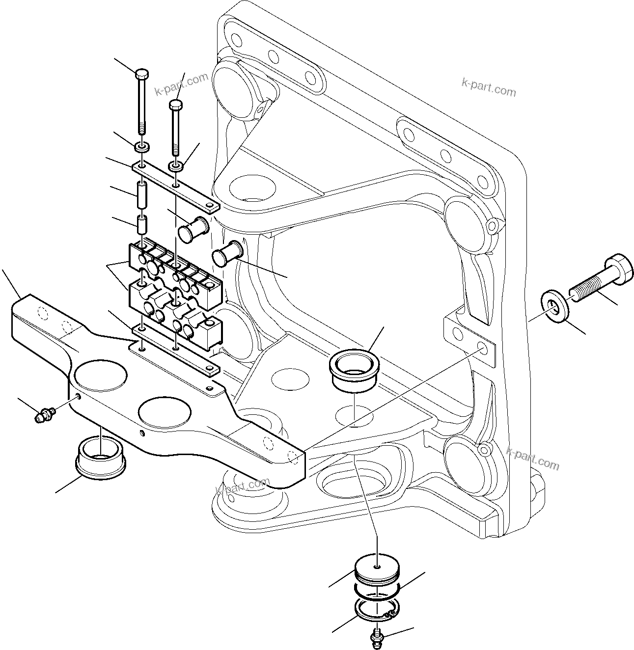 Komatsu parts book diagram for WB97S-5 S/N F00003-Up: BACKFRAME (2/2)