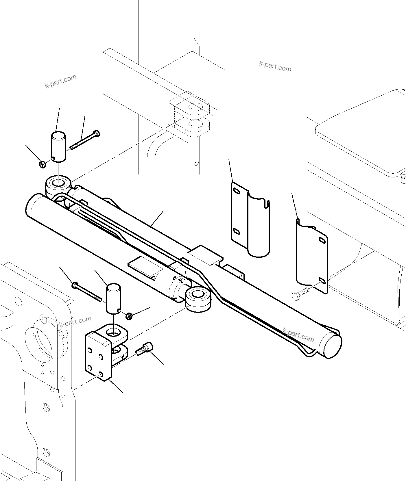 Komatsu parts book diagram for WB97S-5 S/N F00003-Up: HYDRAULIC SLIDING PLATE (3/3)
