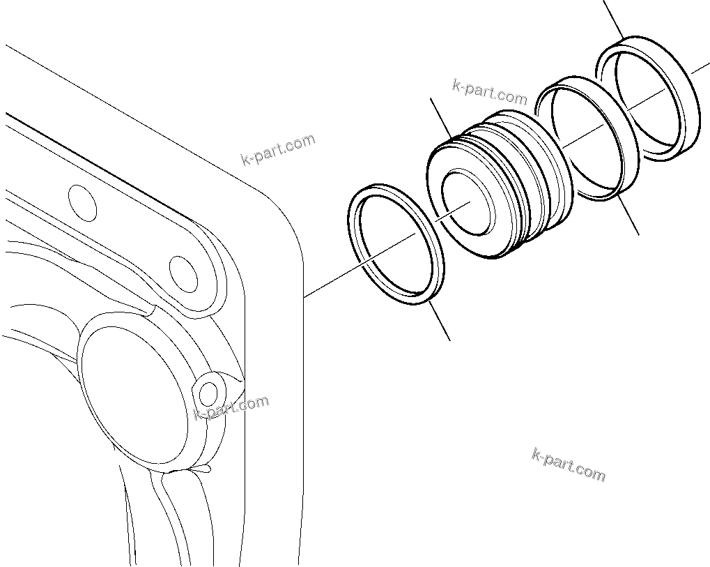 Komatsu parts book diagram for WB97S-5 S/N F00003-Up: SLIDING PLATE LOCK CYLINDER