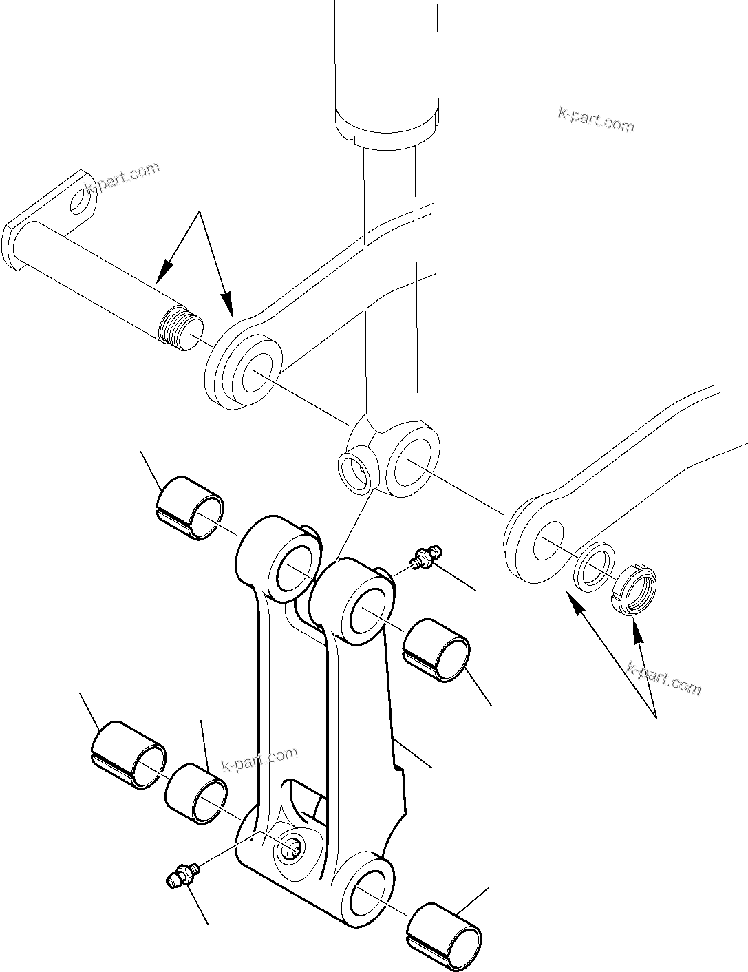 Komatsu parts book diagram for WB97S-5 S/N F00003-Up: BUCKET LINK (2/2)
