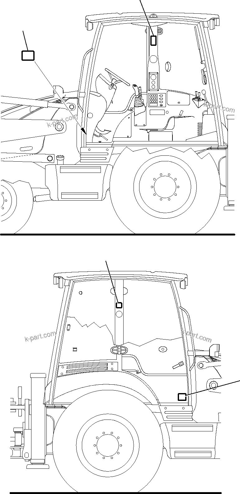 Komatsu parts book diagram for WB97S-5 S/N F00003-Up: MARK PLATE (GREEK VERSION)