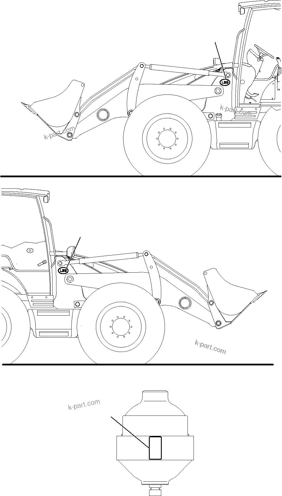 Komatsu parts book diagram for WB97S-5 S/N F00003-Up: MARK PLATE (RIDE CONTROL)