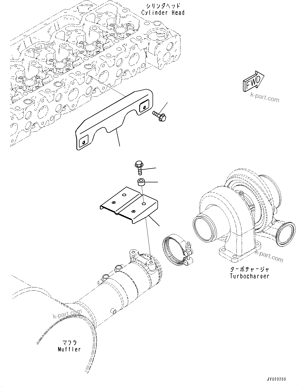 Komatsu parts book diagram for PC200-8M0 S/N Y201001-UP: HEAT SHIELD (FOR 35AMP. ALTERNATOR) (SN 26603722)