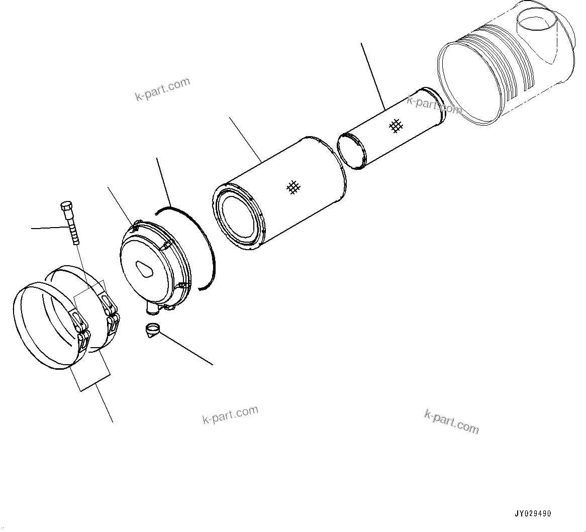 Komatsu parts book diagram for PC300LC-8M0 S/N Y301001-UP: AIR CLEANER