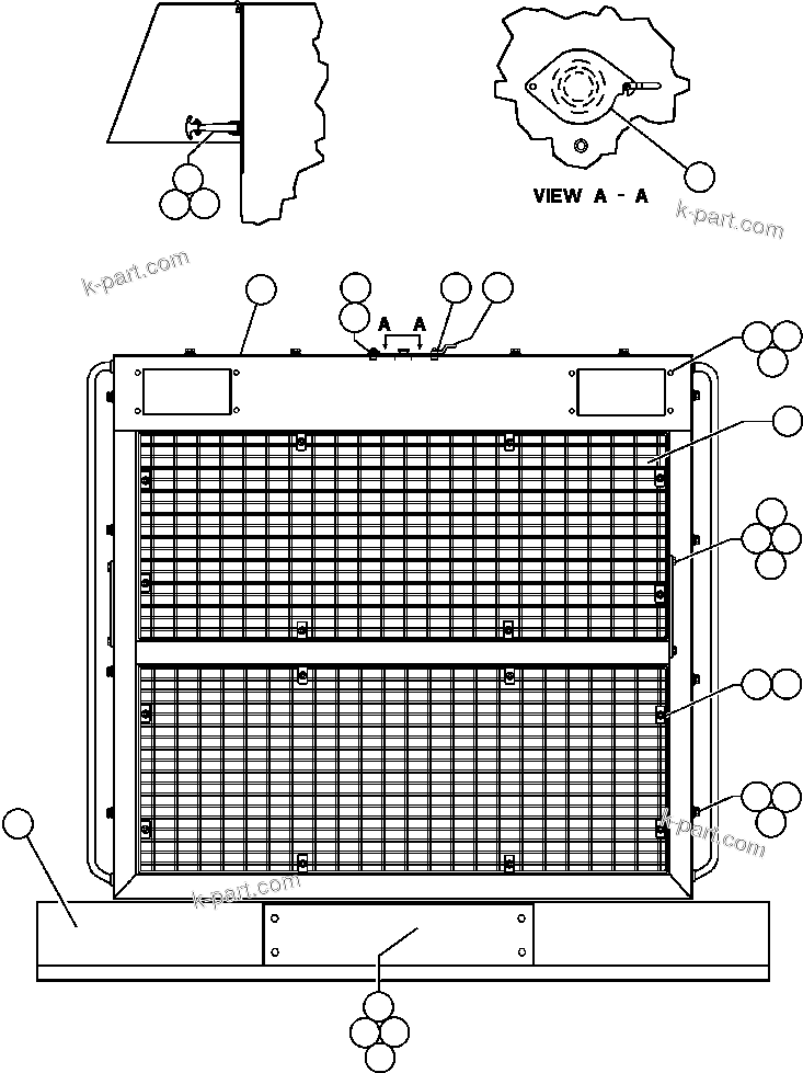 Komatsu parts book diagram for AFE42-J 630E S/N 32081-32084 MT. LEYSHON: FRAME, HOOD & GRILLE INSTL