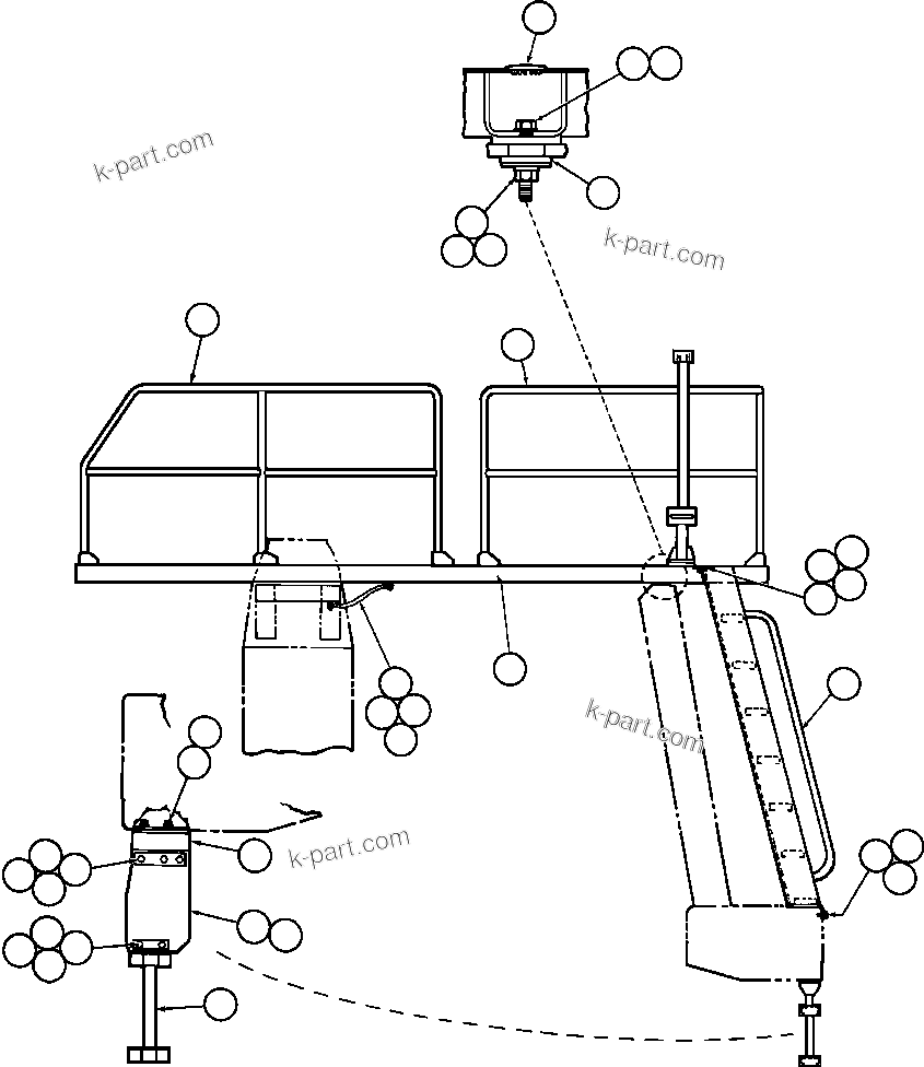 Komatsu parts book diagram for AFE42-J 630E S/N 32081-32084 MT. LEYSHON: RIGHT DECK, LADDER & STEP