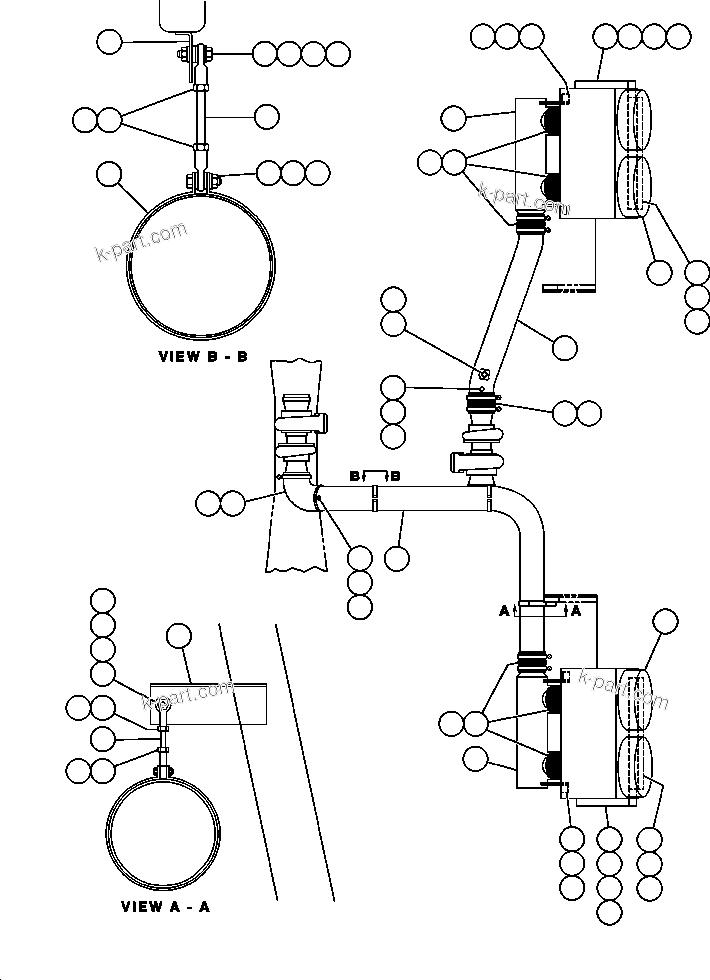 Komatsu parts book diagram for AFE42-J 630E S/N 32081-32084 MT. LEYSHON: AIR CLEANER PIPING & INSTL