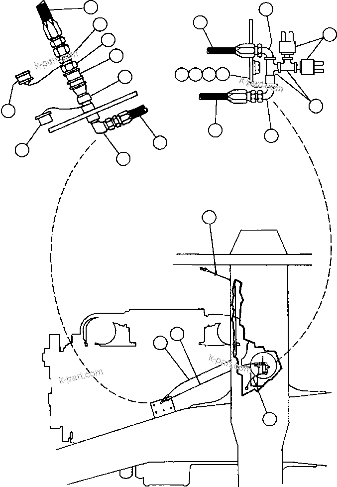 Komatsu parts book diagram for AFE42-J 630E S/N 32081-32084 MT. LEYSHON: ENGINE GAUGE PIPING