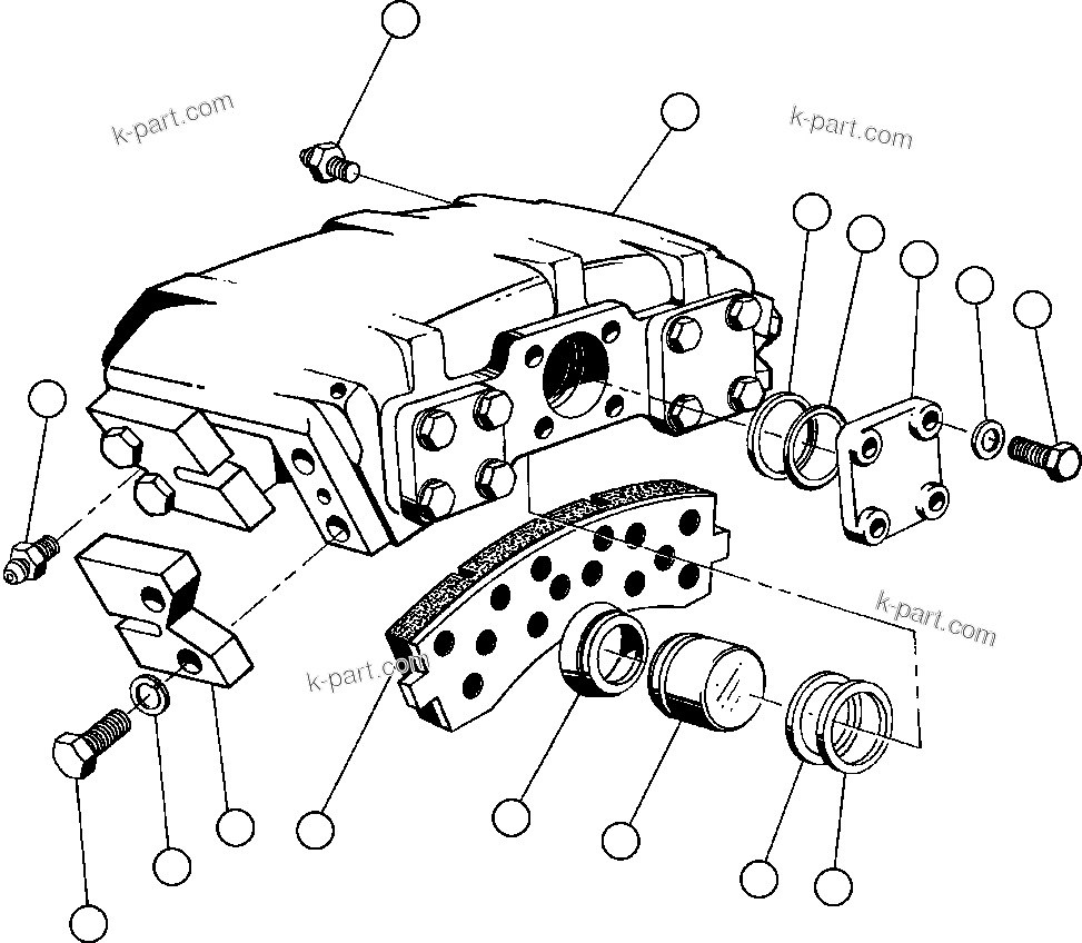 Komatsu parts book diagram for AFE42-J 630E S/N 32081-32084 MT. LEYSHON: FRONT DISC BRAKE ASSM (PB8312)