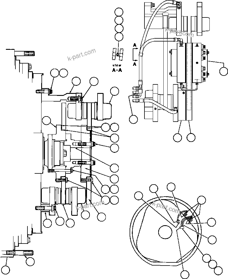 Komatsu parts book diagram for AFE42-J 630E S/N 32081-32084 MT. LEYSHON: REAR DISC AND PARKING BRAKE INSTL -1