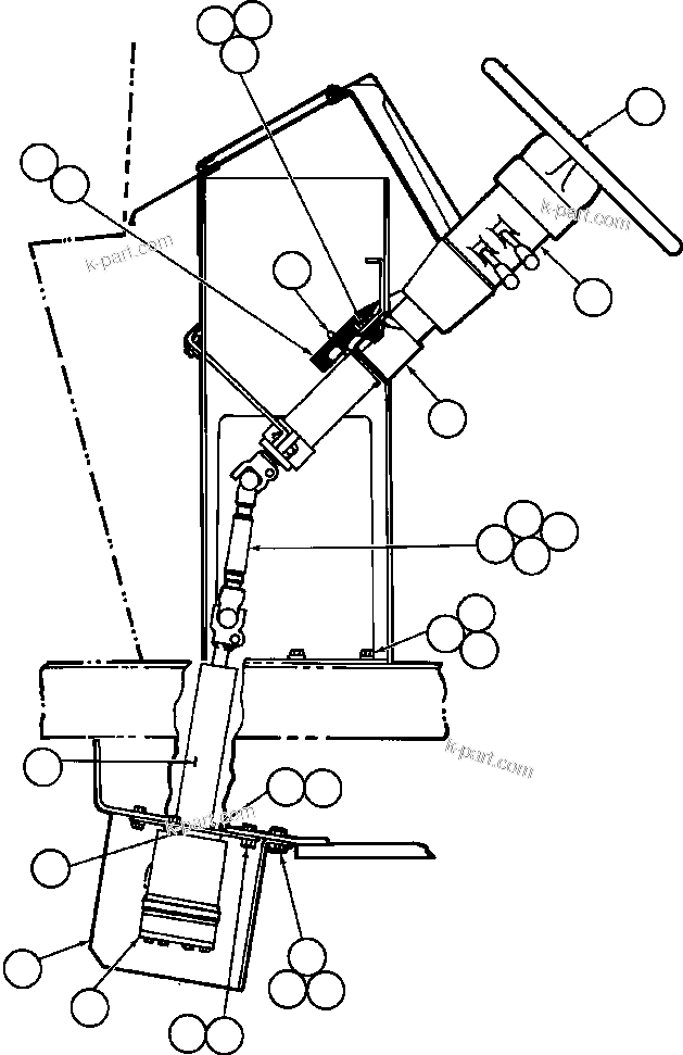 Komatsu parts book diagram for AFE42-J 630E S/N 32081-32084 MT. LEYSHON: STEERING COLUMN & CONTROL UNIT INSTL